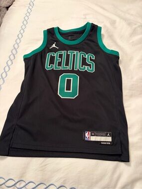 Jordan Kids' Tatum Black and Green Jersey Tank